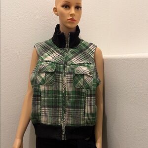Paris Blues Green and Black Plaid Women's Vest